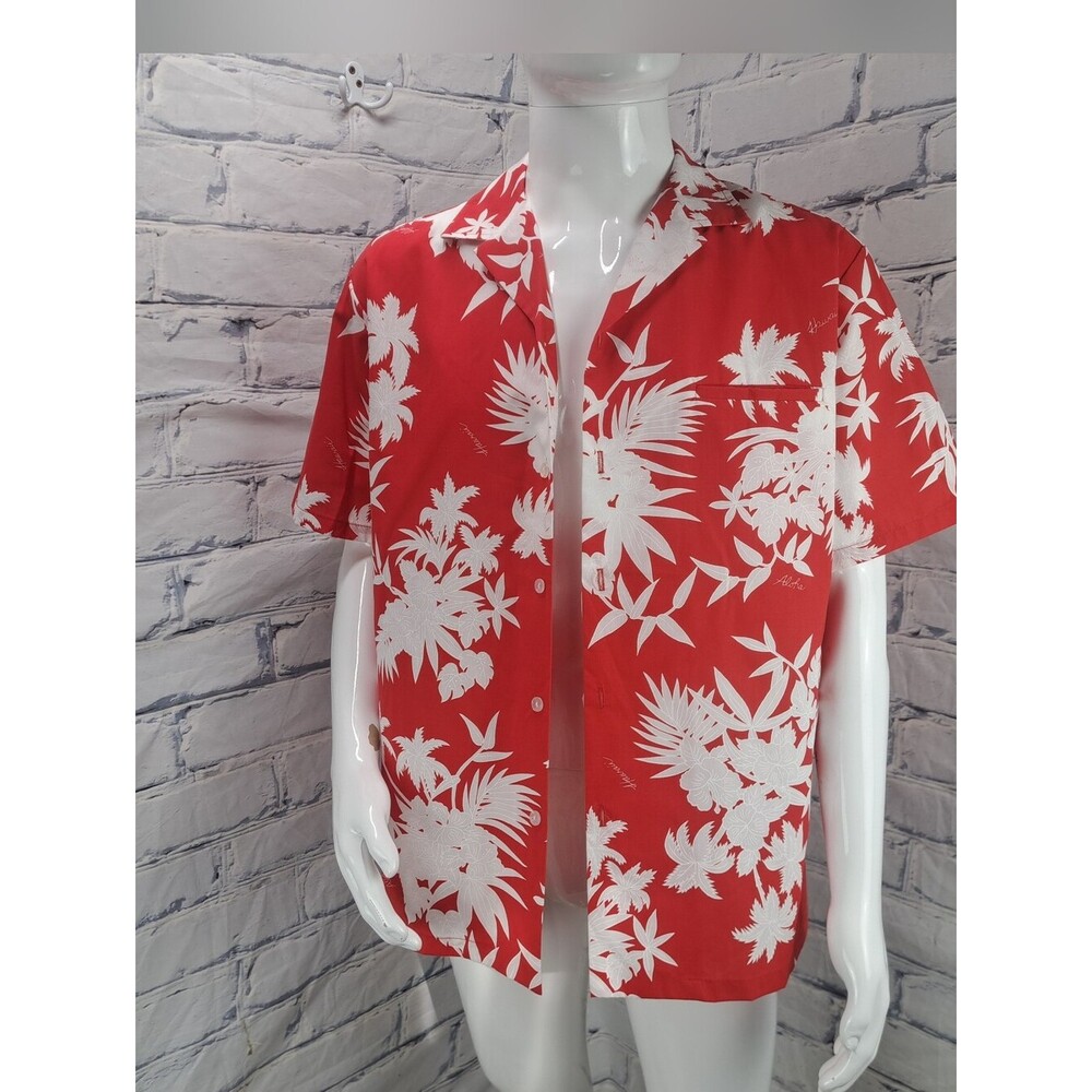 Kalena Fashions of Hawaii Men's Vintage 80s Hawaiian Shirt Red Floral Large